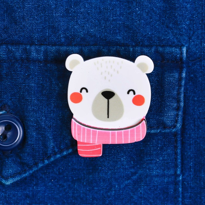 Значок акриловый в тубусе "Медведь"