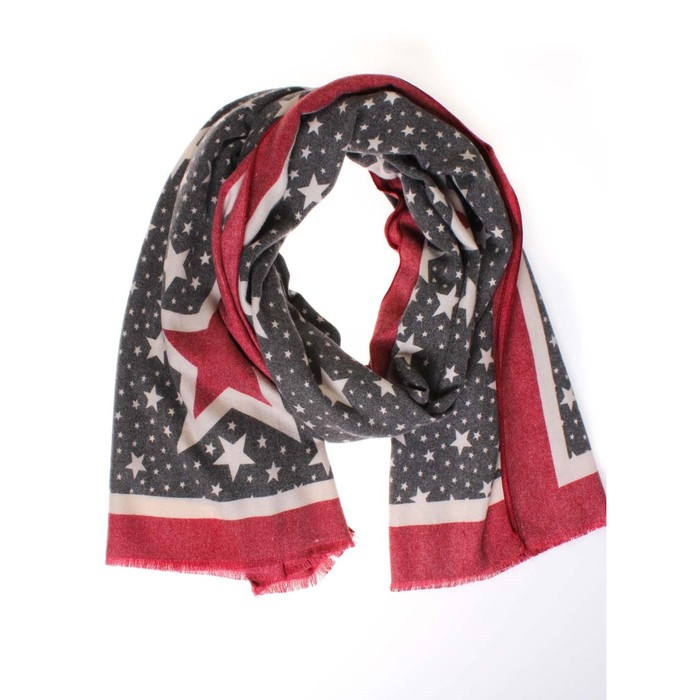 Палантин, размер 185×68 см, цвет серый