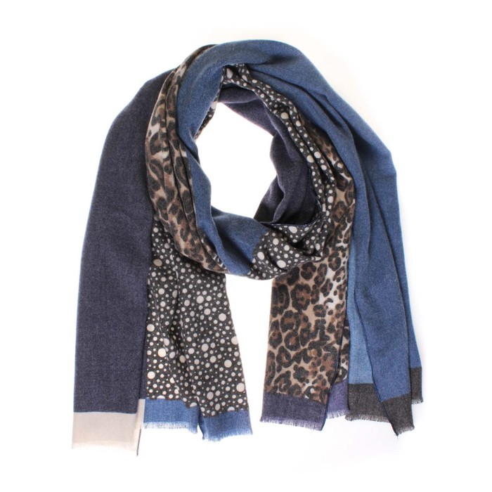 Палантин, размер 185×68 см, цвет синий