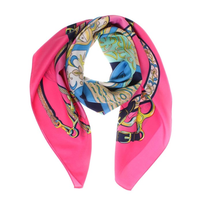 Платок, размер 100×100 см, цвет розовый