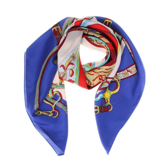 Платок, размер 100×100 см, цвет синий