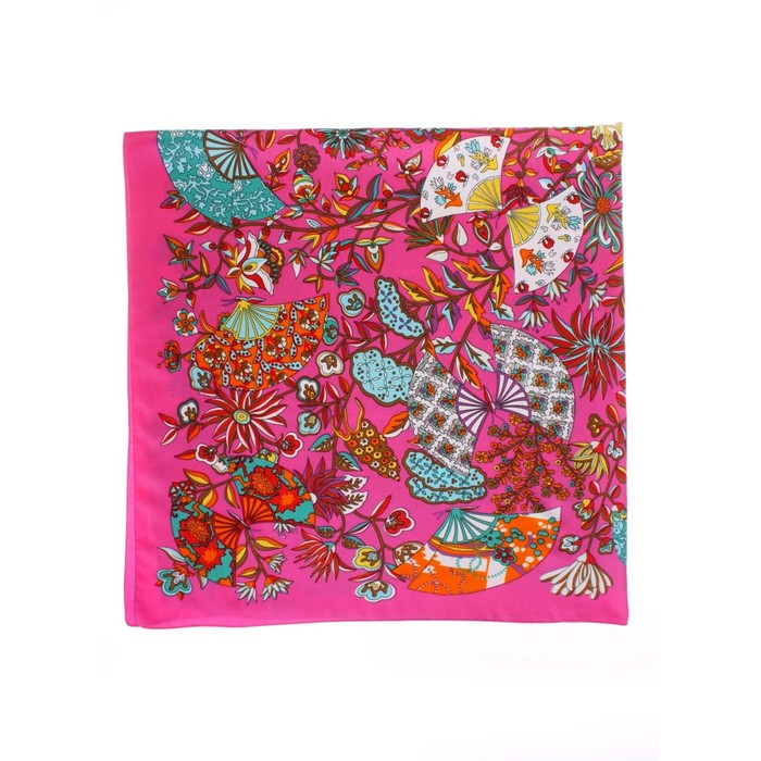 Платок, размер 100×100 см, цвет фуксия