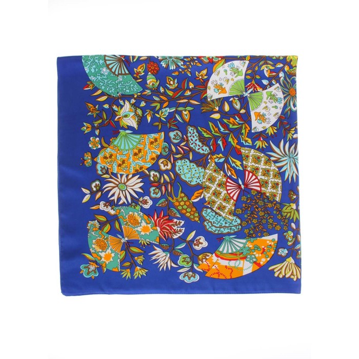 Платок, размер 100×100 см, цвет синий