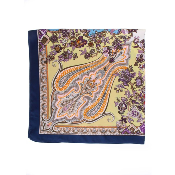 Платок, размер 100×100 см, цвет синий