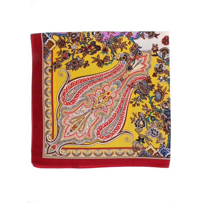 Платок, размер 100×100 см, цвет красный