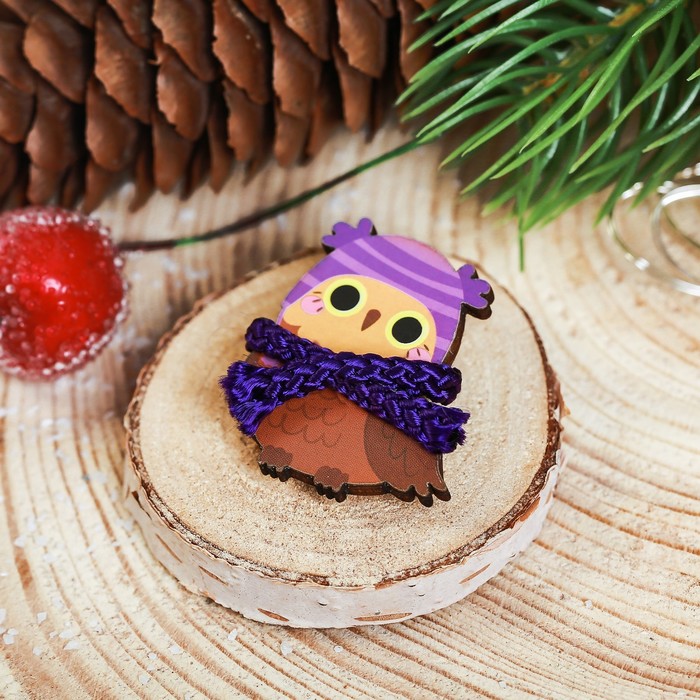 Новогодний значок с объёмным элементом "Много счастья"