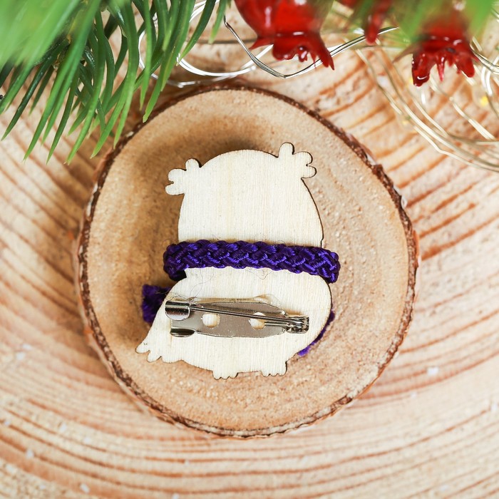 Новогодний значок с объёмным элементом "Много счастья"