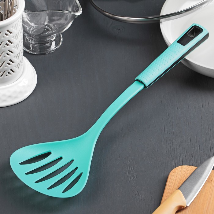 Шумовка "Озеро" 34,5 см, цвет бирюзовый