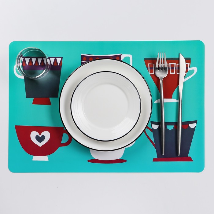 Салфетка кухонная "Чашки" 42х28 см