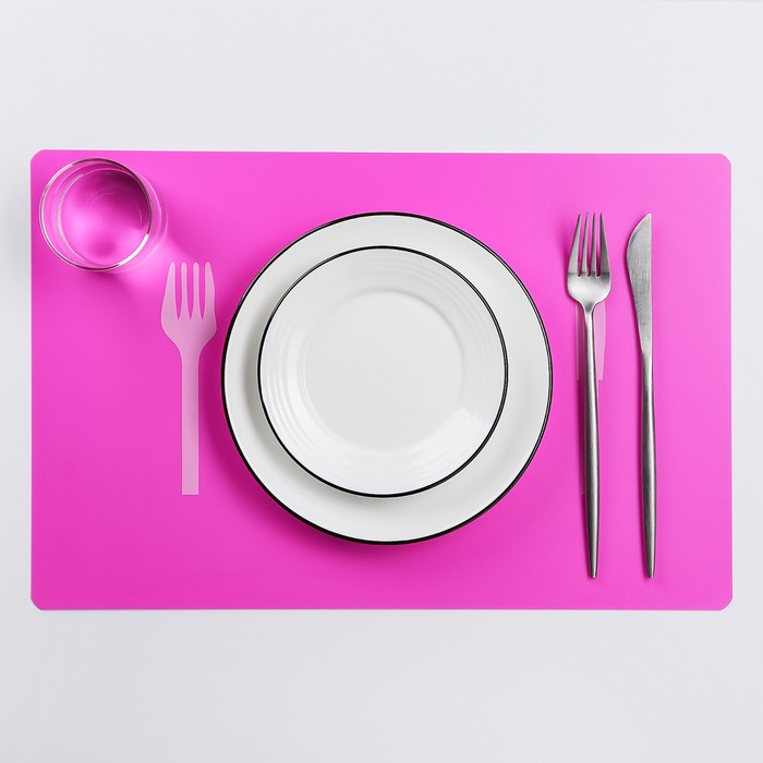 Салфетка кухонная "Кушать подано" 42х28 см, цвет розовый