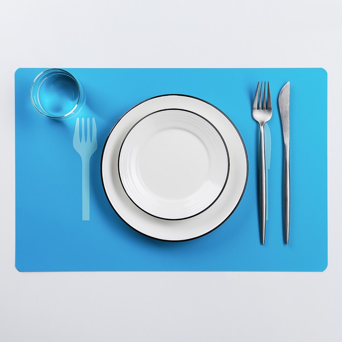 Салфетка кухонная "Кушать подано" 42х28 см, цвет синий
