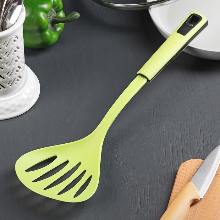 Шумовка 34,5 см "Трава", цвет зелёный