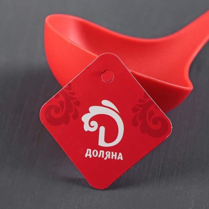 Половник 33 см "Мак", цвет красный