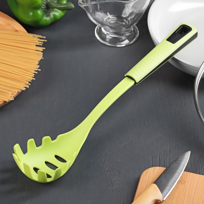 Ложка для спагетти 33,5 см "Трава", цвет зелёный