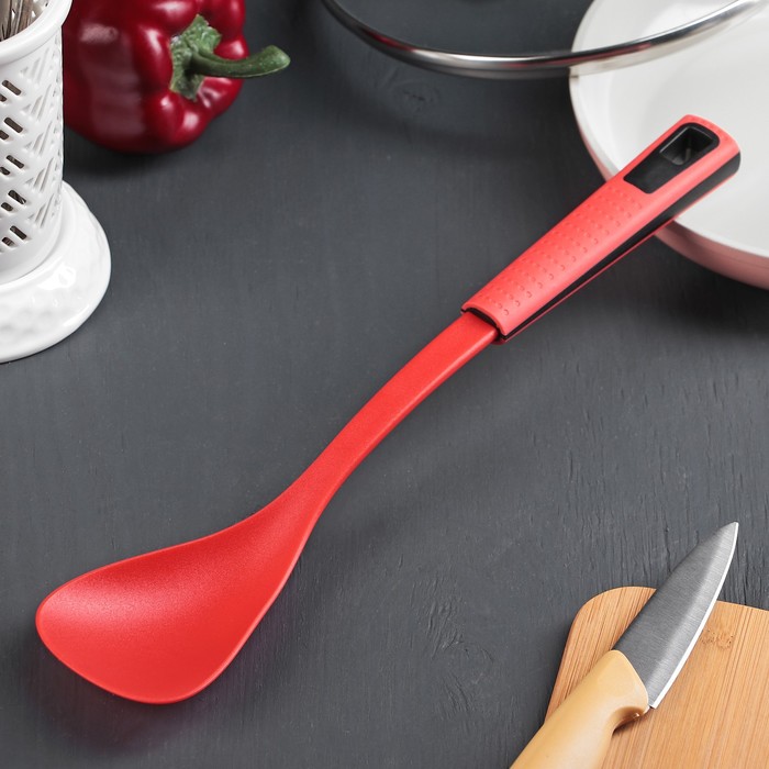 Ложка гарнирная 33,5 см "Мак", цвет красный