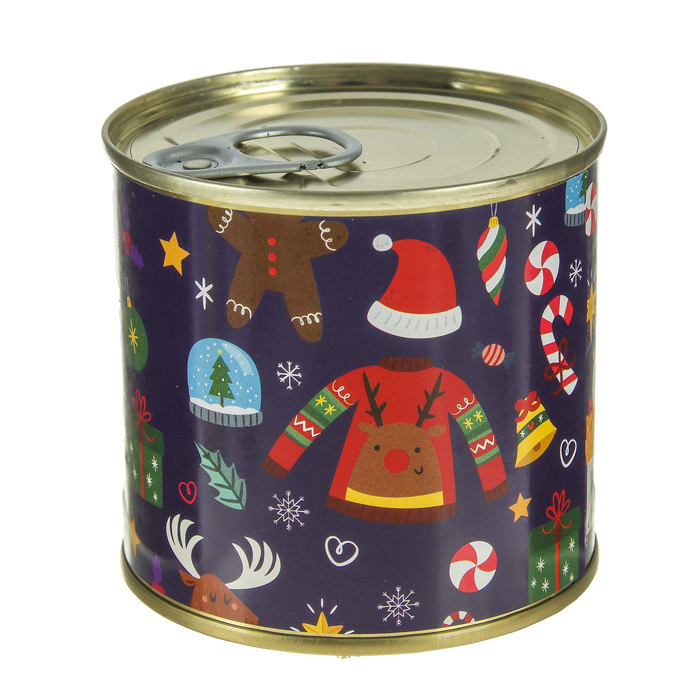 Магнитный пазл в консервной банке "Новогодние игрушки" (150х200 мм, набор 48 деталей)