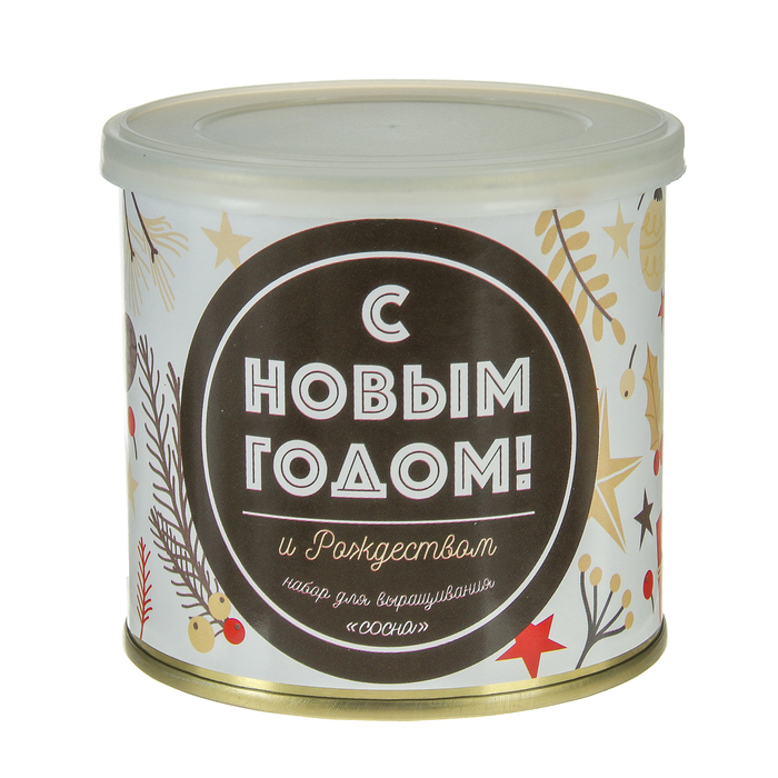 Растущая травка "Мини растение в банке "Сосна новогодняя"