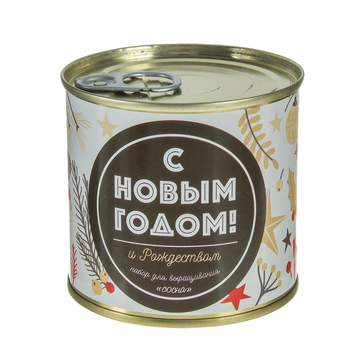 Растущая травка "Мини растение в банке "Сосна новогодняя"