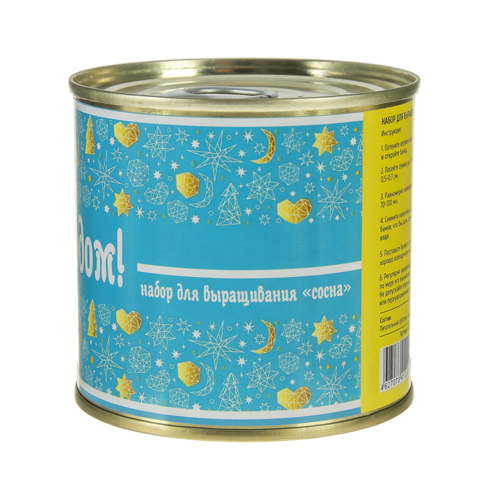 Растущая травка "Мини растение в банке "Новогодняя сосна"