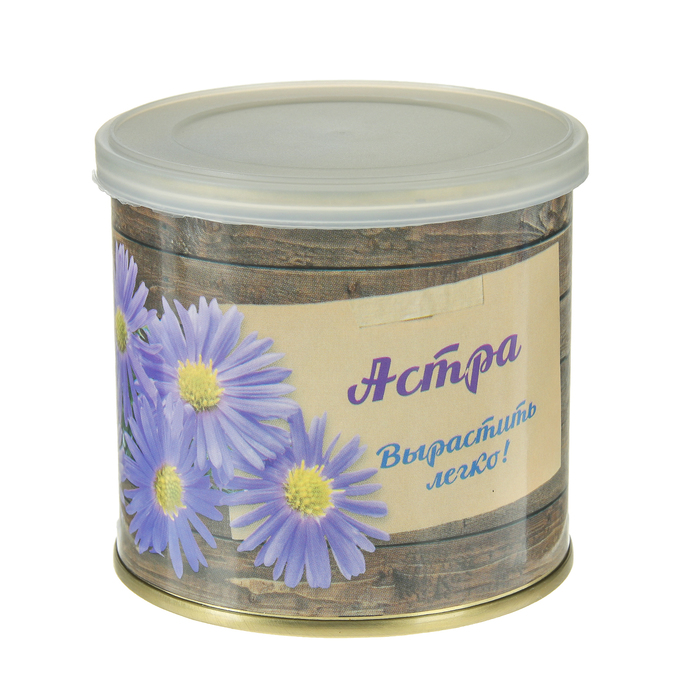 Растущая травка "Мини-цветок в банке "Астра"