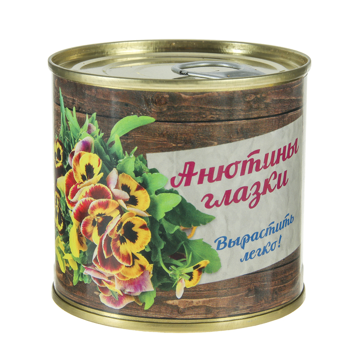 Растущая травка "Мини-цветок в банке "Анютины глазки"