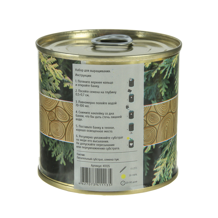 Растущая травка "Мини-дерево в банке "Туя"