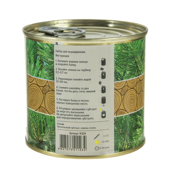 Растущая травка "Мини-дерево в банке "Сосна"
