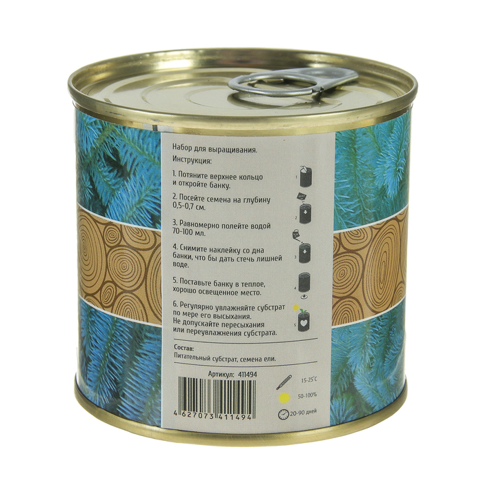 Растущая травка "Мини-дерево в банке "Ель"