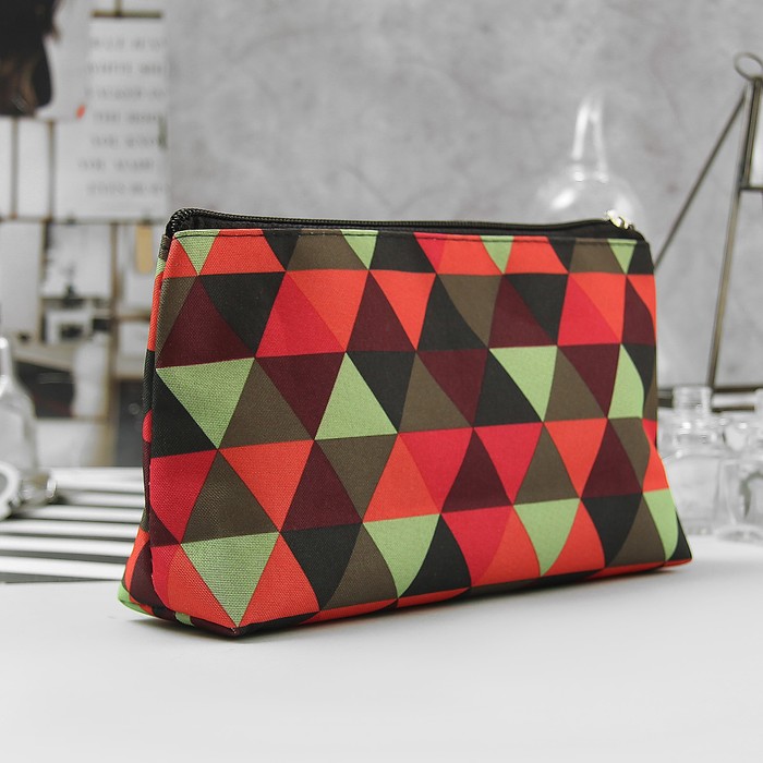 Косметичка простая «Ромбы», отдел на молнии, разноцветный