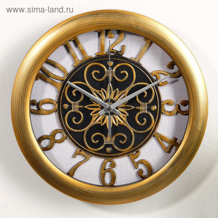 фото Часы настенные, серия: интерьер, "роана", d=25 см, под золото