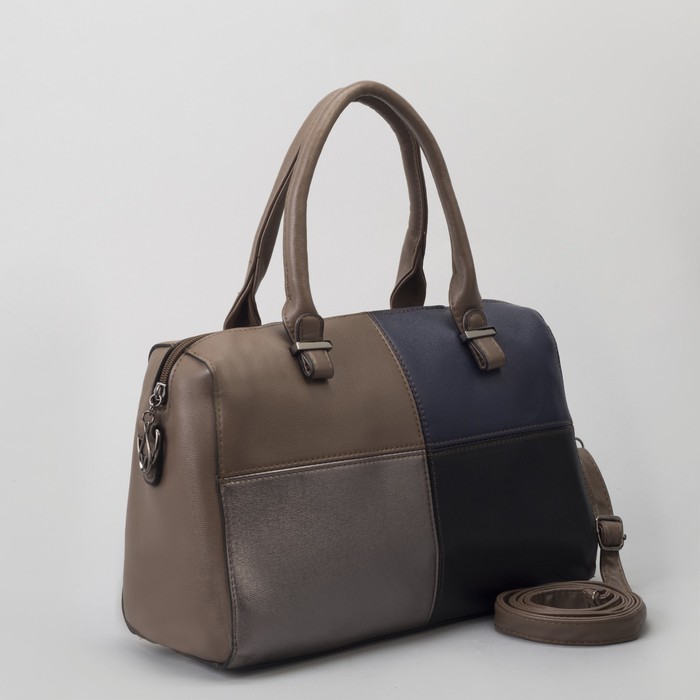 Сумка женская, отдел на молнии, наружный карман, длинный ремень, цвет хаки