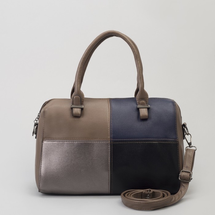 Сумка женская, отдел на молнии, наружный карман, длинный ремень, цвет хаки