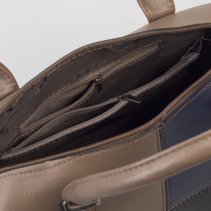 Сумка женская, отдел на молнии, наружный карман, длинный ремень, цвет хаки