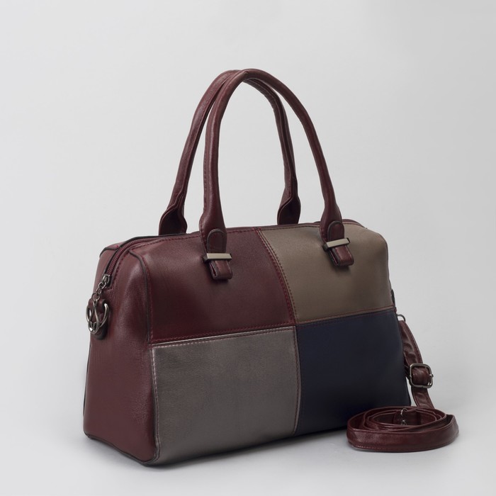 Сумка женская, отдел на молнии, наружный карман, длинный ремень, цвет бордовый