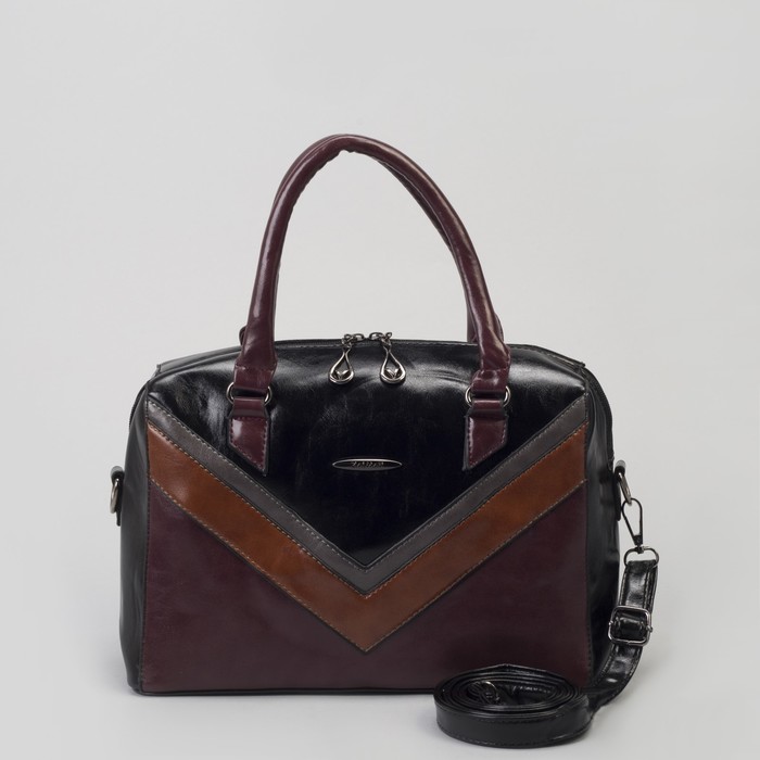 Сумка женская, отдел на молнии, наружный карман, длинный ремень, цвет чёрный