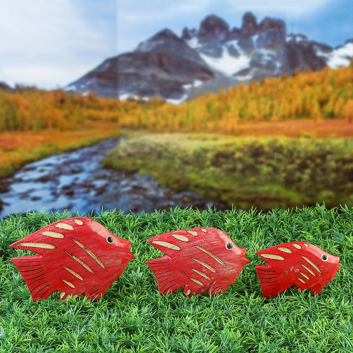 Набор сувенирный &quot;Рыбки&quot; красный 14х8х10 см