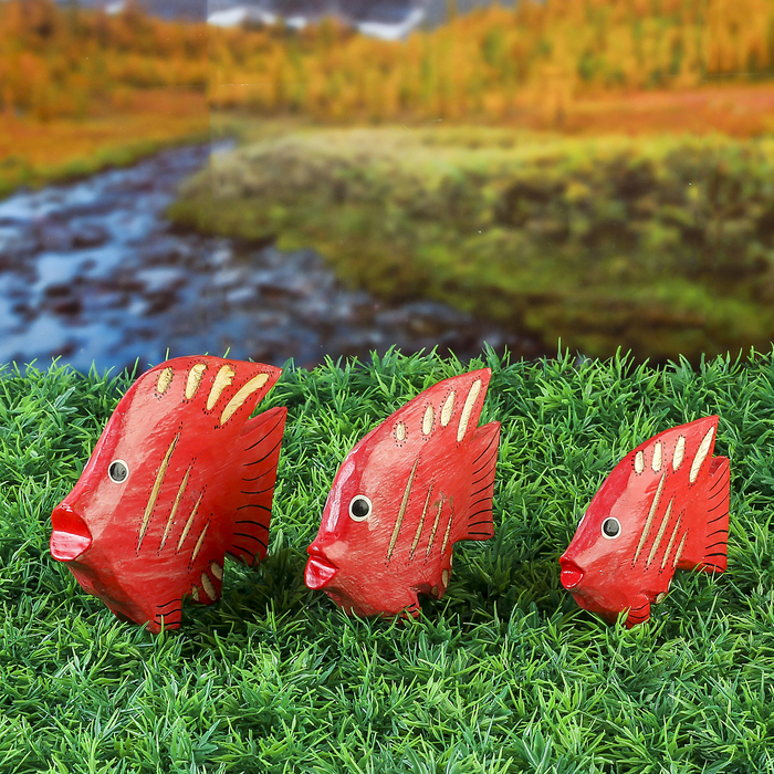 Набор сувенирный "Рыбки" красный 14х8х10 см