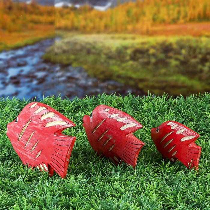 Набор сувенирный "Рыбки" красный 14х8х10 см