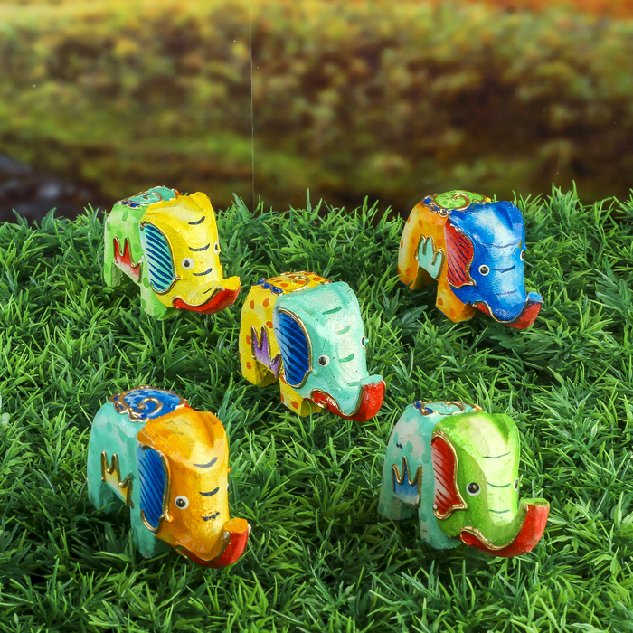 Набор сувенирный "Слоники красочные" 15х8х5 см