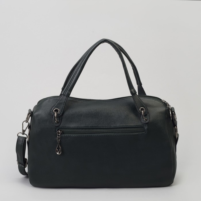 Сумка женская, отдел на молнии, наружный карман, длинный ремень, цвет зелёный