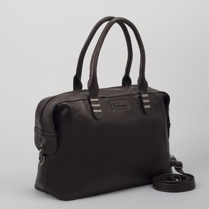 Сумка женская, отдел на молнии, наружный карман, длинный ремень, цвет кофе