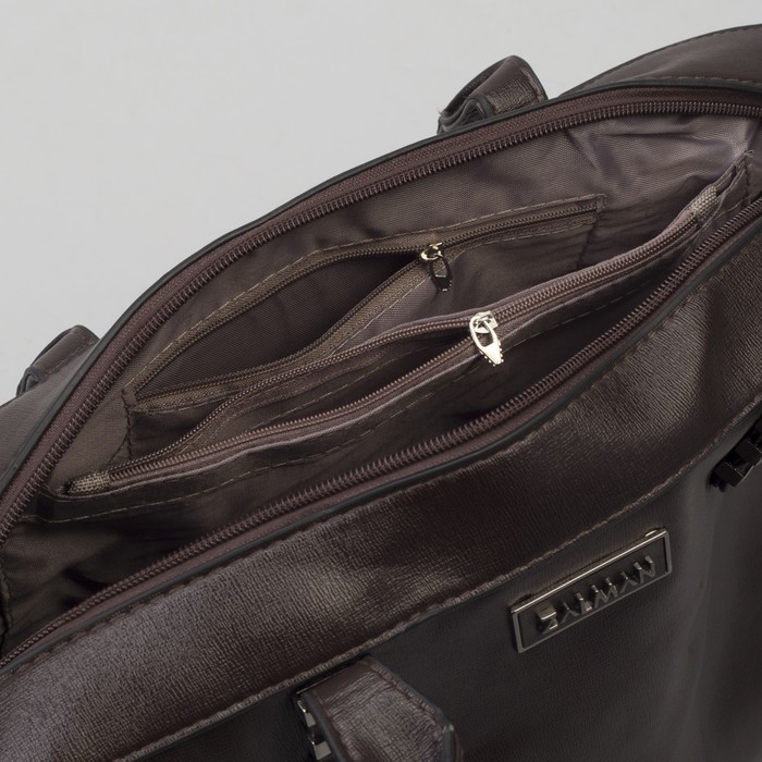 Сумка женская, отдел на молнии, наружный карман, длинный ремень, цвет кофе