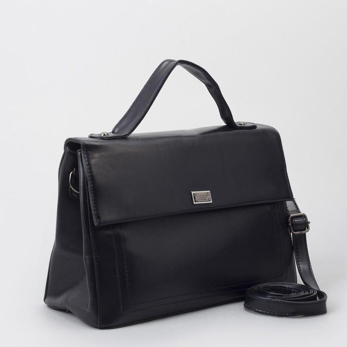 Сумка женская, отдел с перегородкой на молнии, 2 наружных кармана, длинный ремень, цвет синий