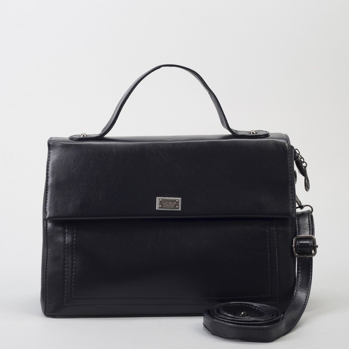 Сумка женская, отдел с перегородкой на молнии, 2 наружных кармана, длинный ремень, цвет синий