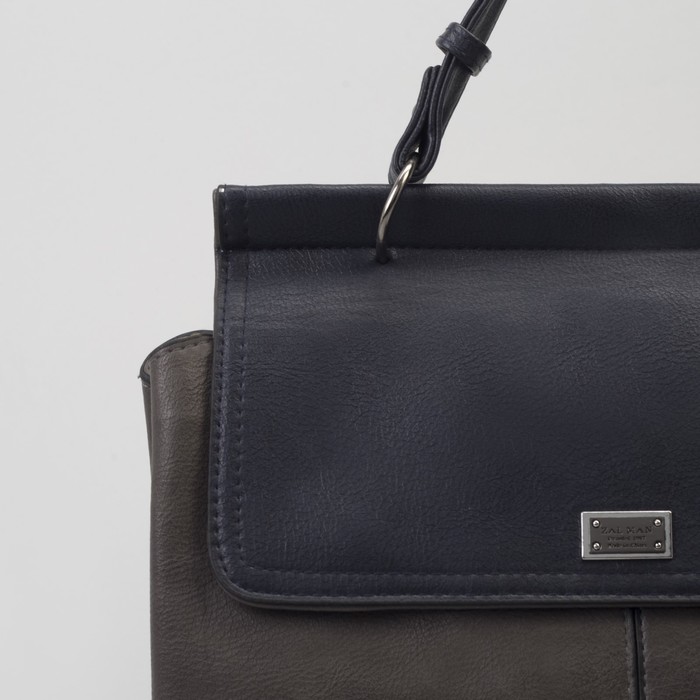 Сумка женская, отдел на молнии, наружный карман, длинный ремень, цвет серый