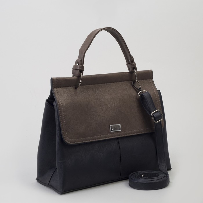 Сумка женская, отдел на молнии, наружный карман, длинный ремень, цвет синий