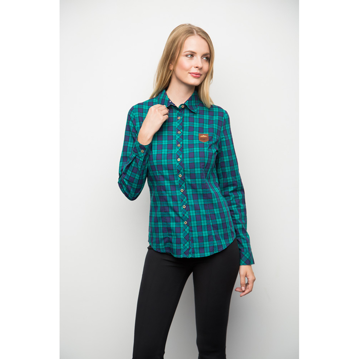 Блузка женская 15172 цвет зелёная клетка, р-р 42