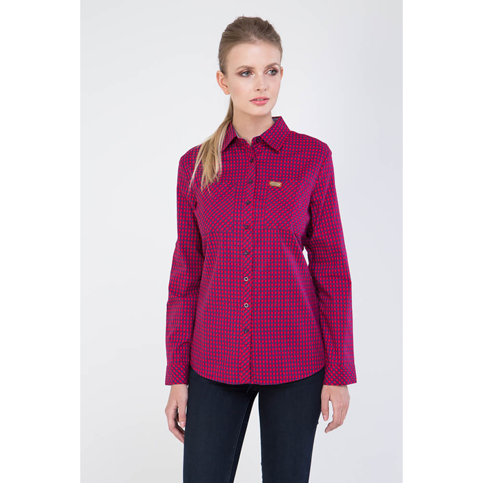 Блузка женская 16225 цвет красная клетка, р-р 48