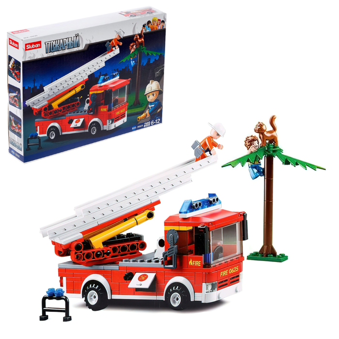 Конструктор «Пожарная машина с лестницей», 269 деталей конструктор playmobil 9463 пожарная машина с лестницей