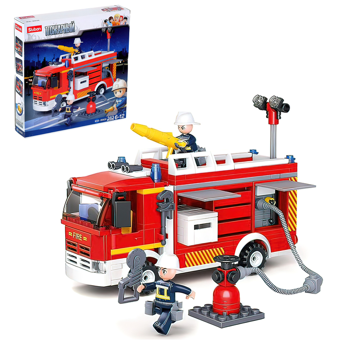 Конструктор «Пожарная машина», 343 детали конструкторы поделкин пожарная машина 524 детали